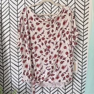 Maurices Floral Print Top - Red and White